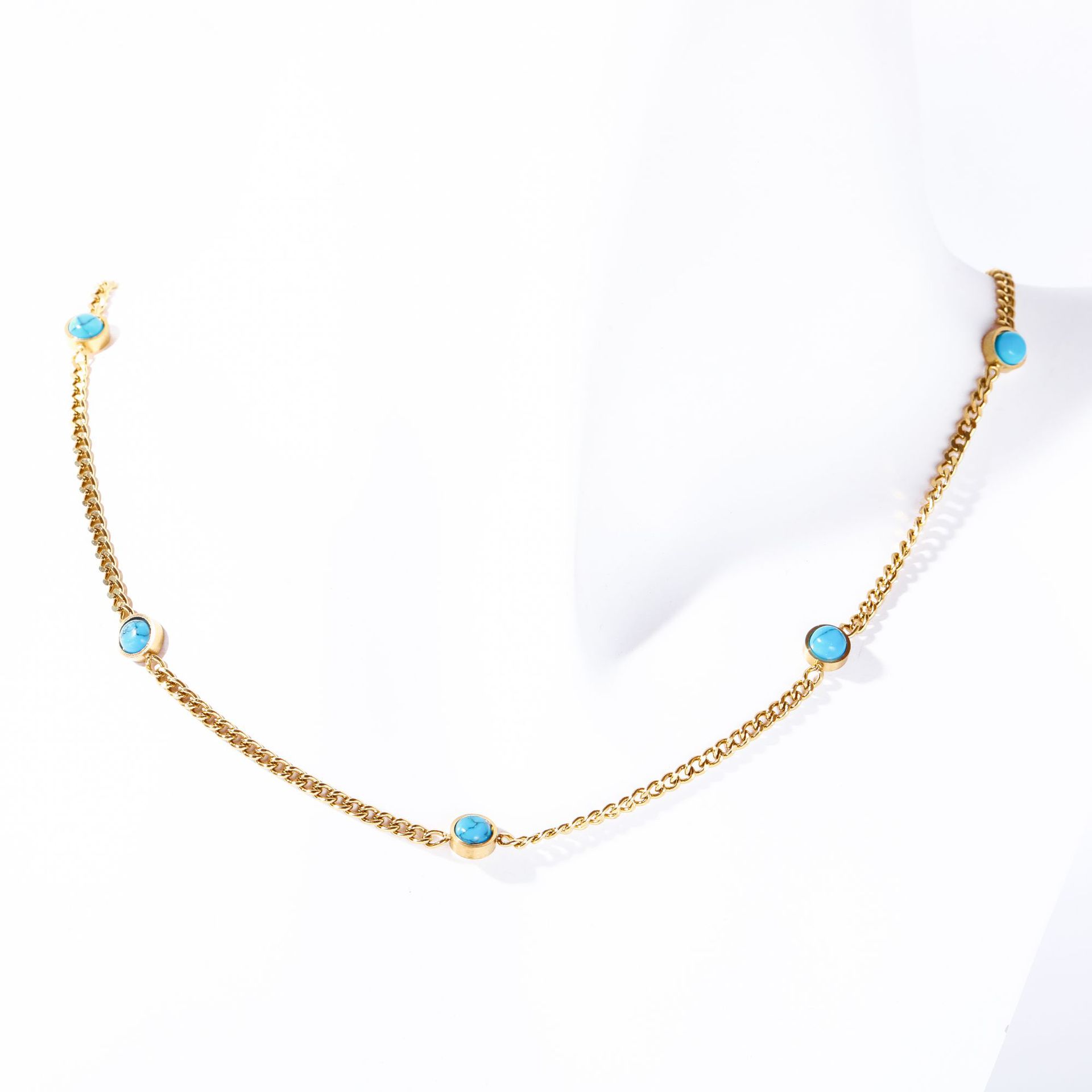 Golden turquoise necklace