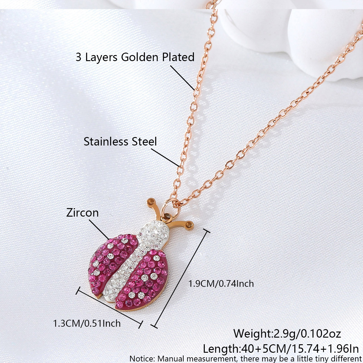 1.9*1.3cm champagne gold ladybug naa04-5