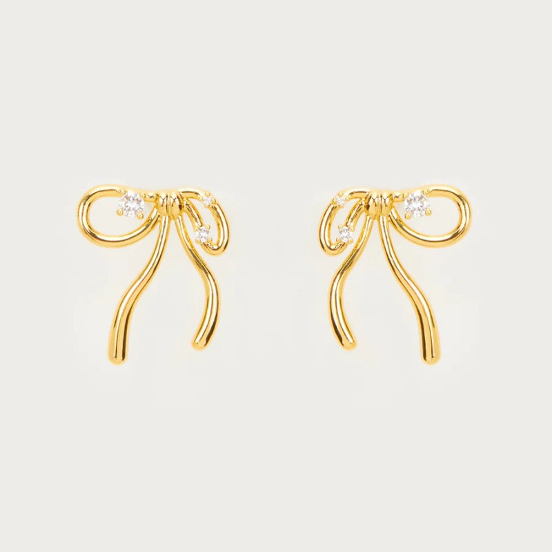 Gold stud earrings (transparent)