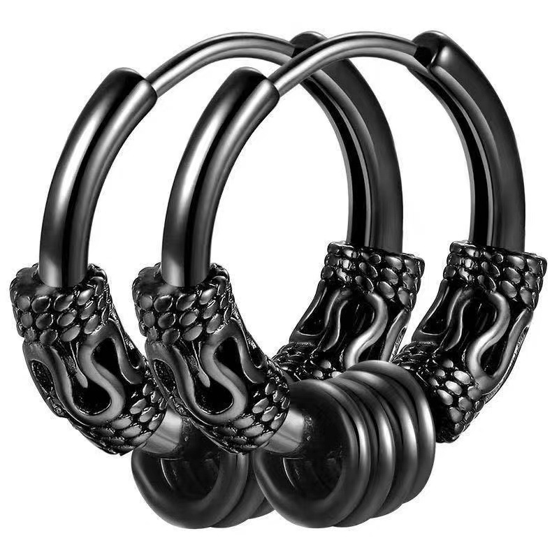 Black Dragon pattern five rings (single)