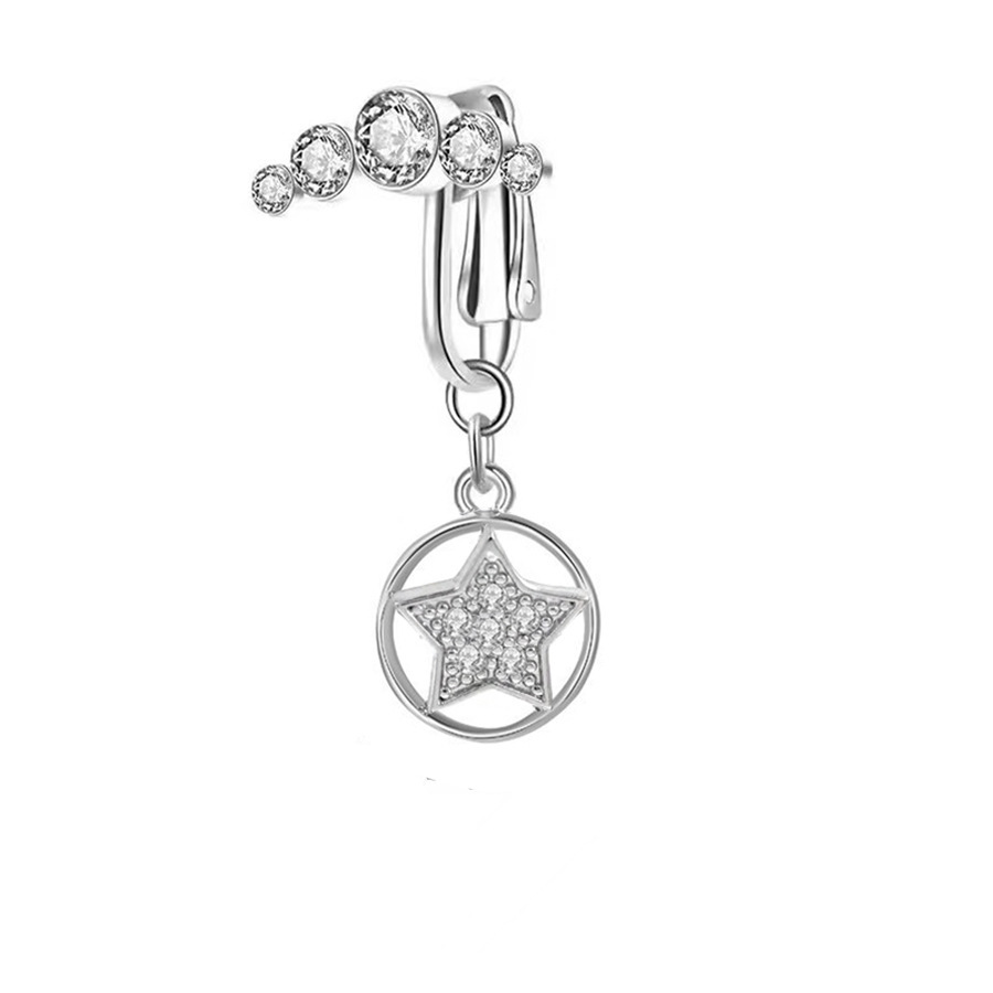 Five-pointed star -5 drill-silver