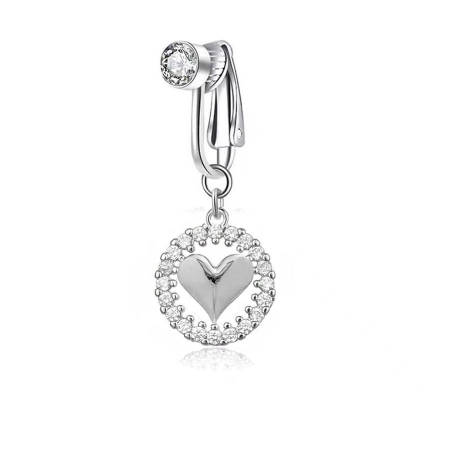 Round Heart-Single Drill-silver