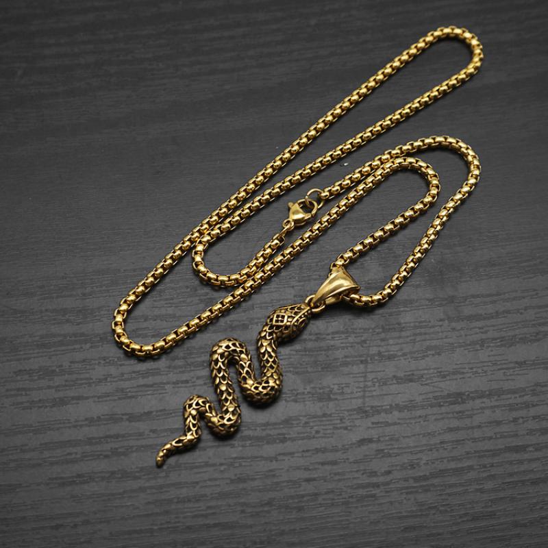 Gold with 60cm square pearl chain