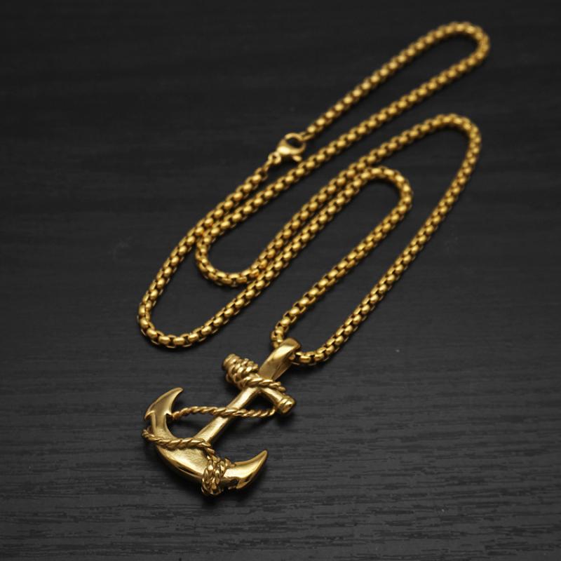 Gold with 60cm square pearl chain