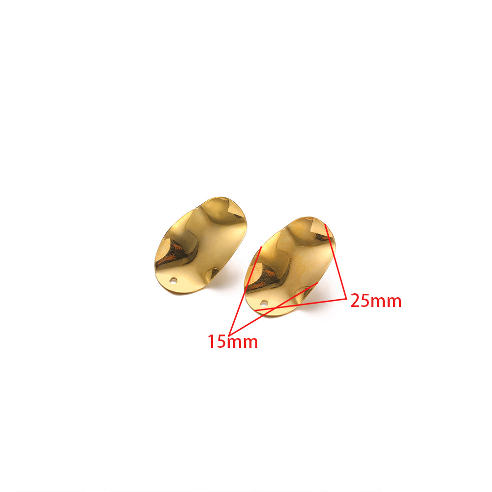 15*25mm concave oval stud earrings gold