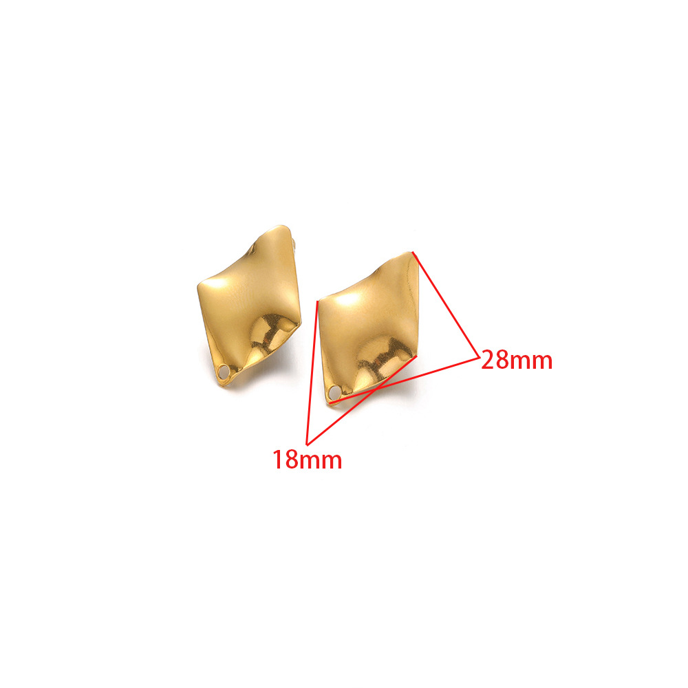 18*28mm concave rhombus earrings gold