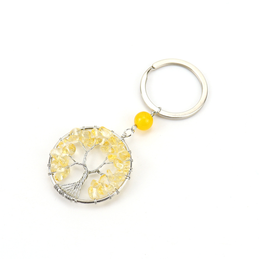 Citrine (synthetic) keychain