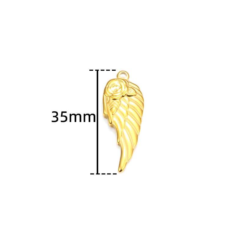 18k gold rose wings 35mm