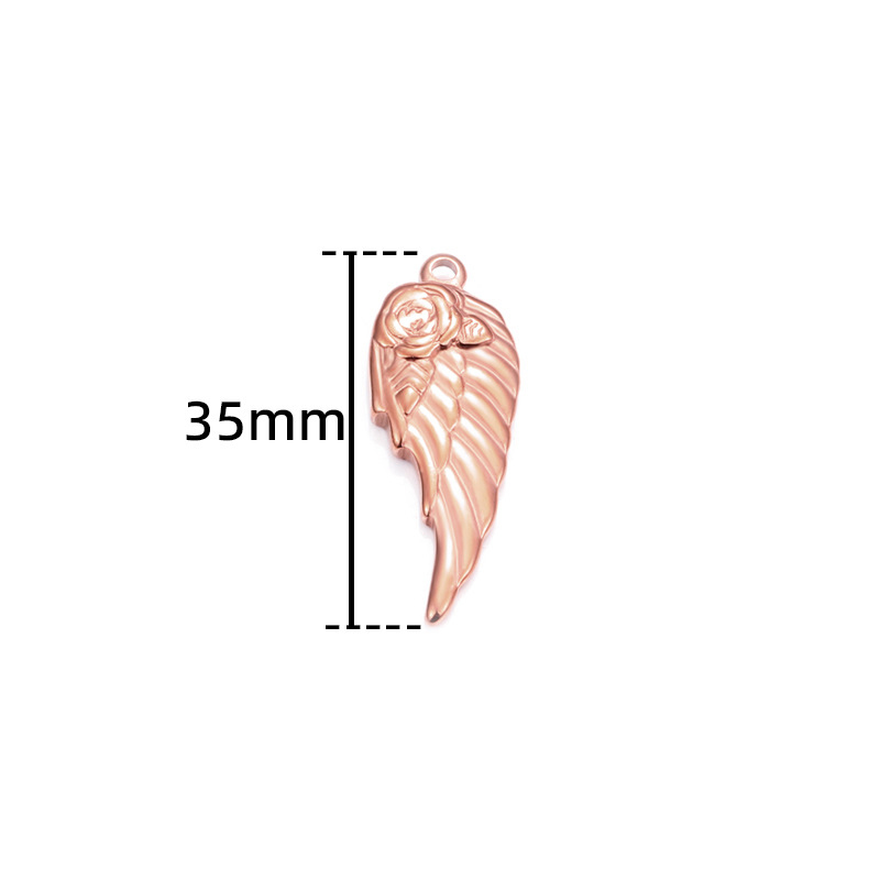 Rose gold rose wings 35mm