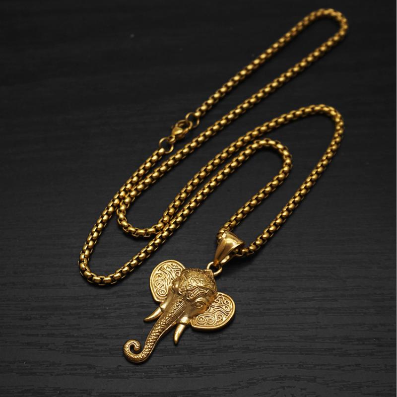 Gold with 60cm square pearl chain