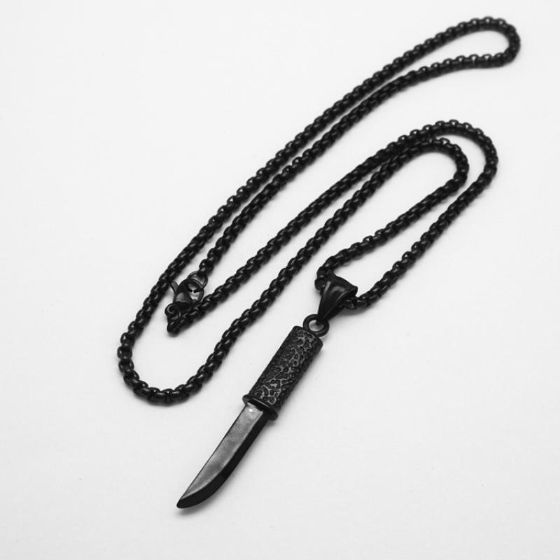 Black with 60cm square pearl chain