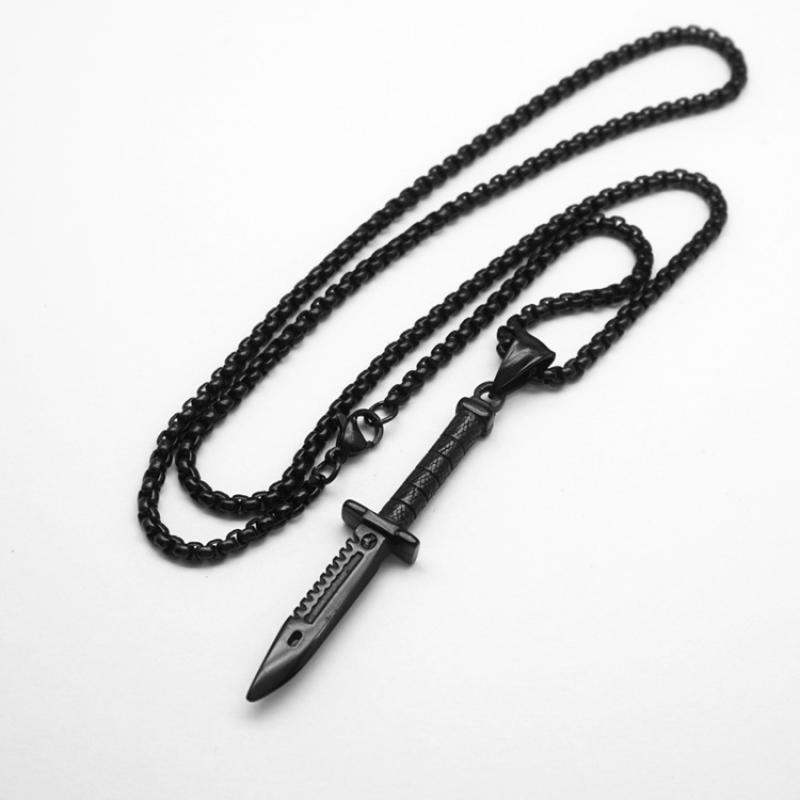 Black with 60cm square pearl chain