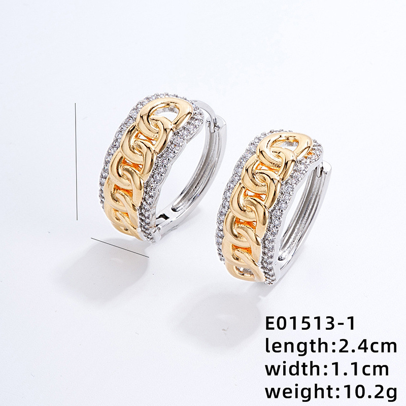 White K White Diamond-plated 08 Gold White K two-color-chain pattern