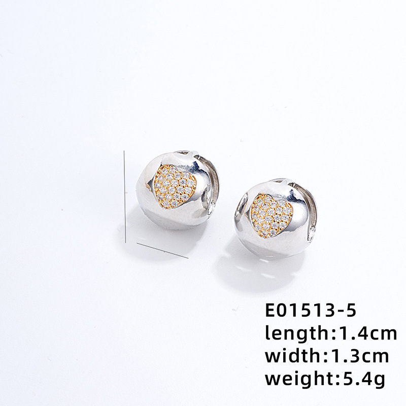 White K White Diamond-plated 08 Gold White K double color-heart Diamond