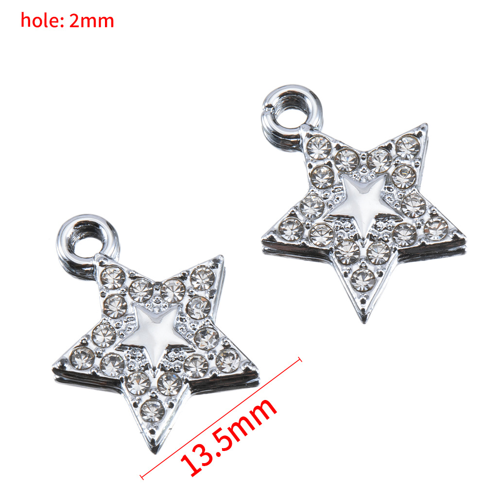 13.5mm star pendant-white k