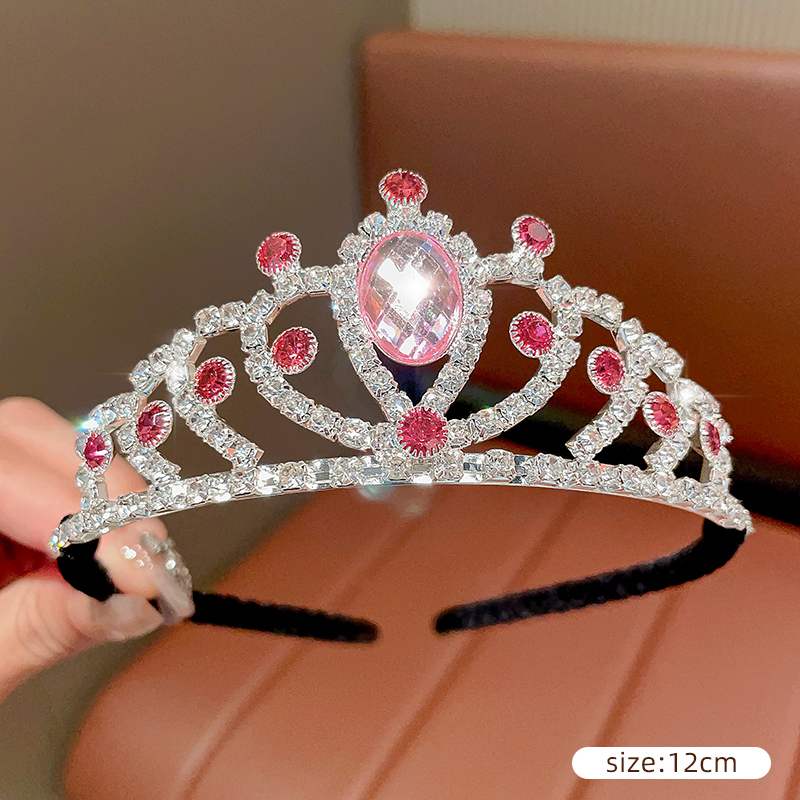 15# pink crystal hair band