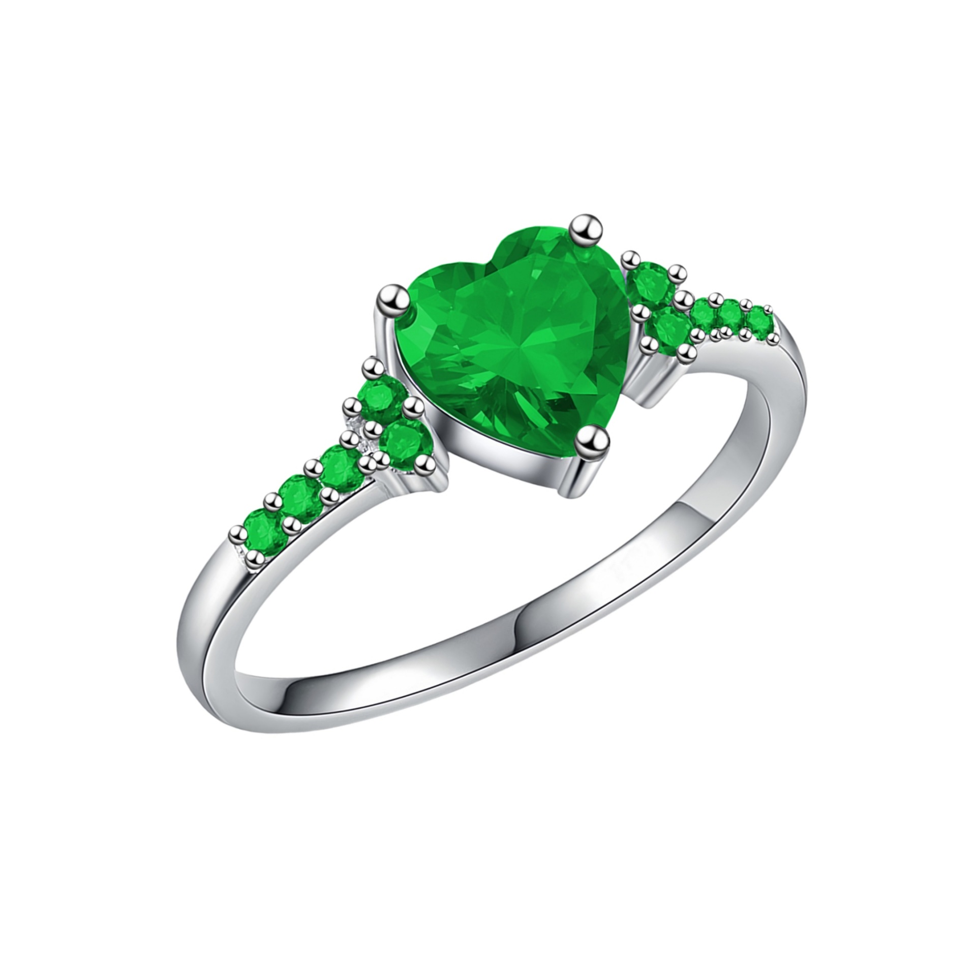 Green diamond ring [white gold]