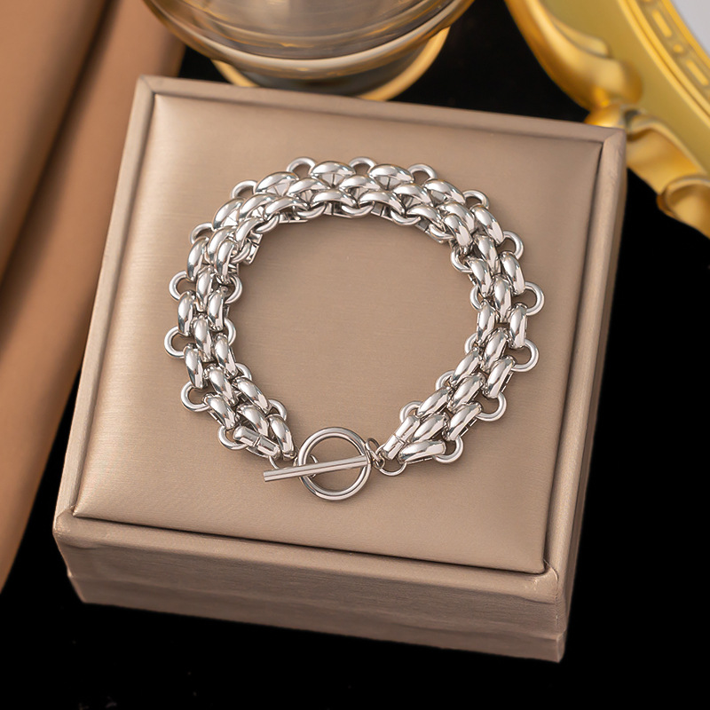 [SLE168] watch chain bracelet steel color
