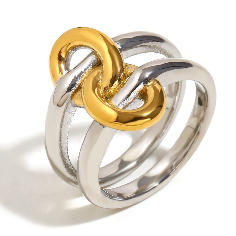 Knot double ring - Two colors - number 6
