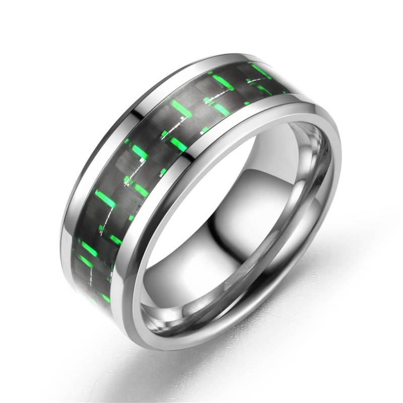 Green titanium steel carbon fiber ring