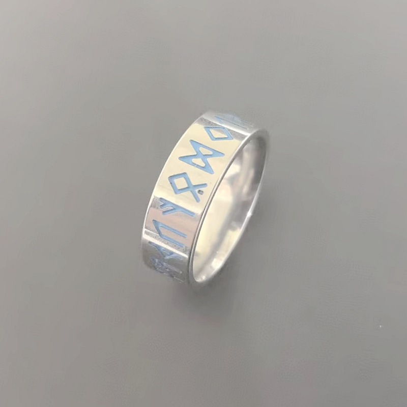 Silver blue lettering