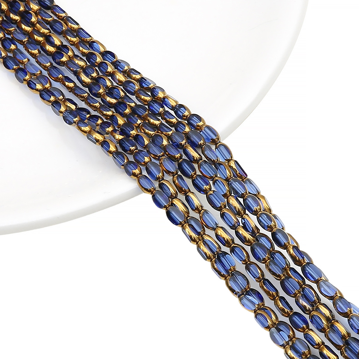 3x 5mm transparent sapphire blue about 25 pcs/strip