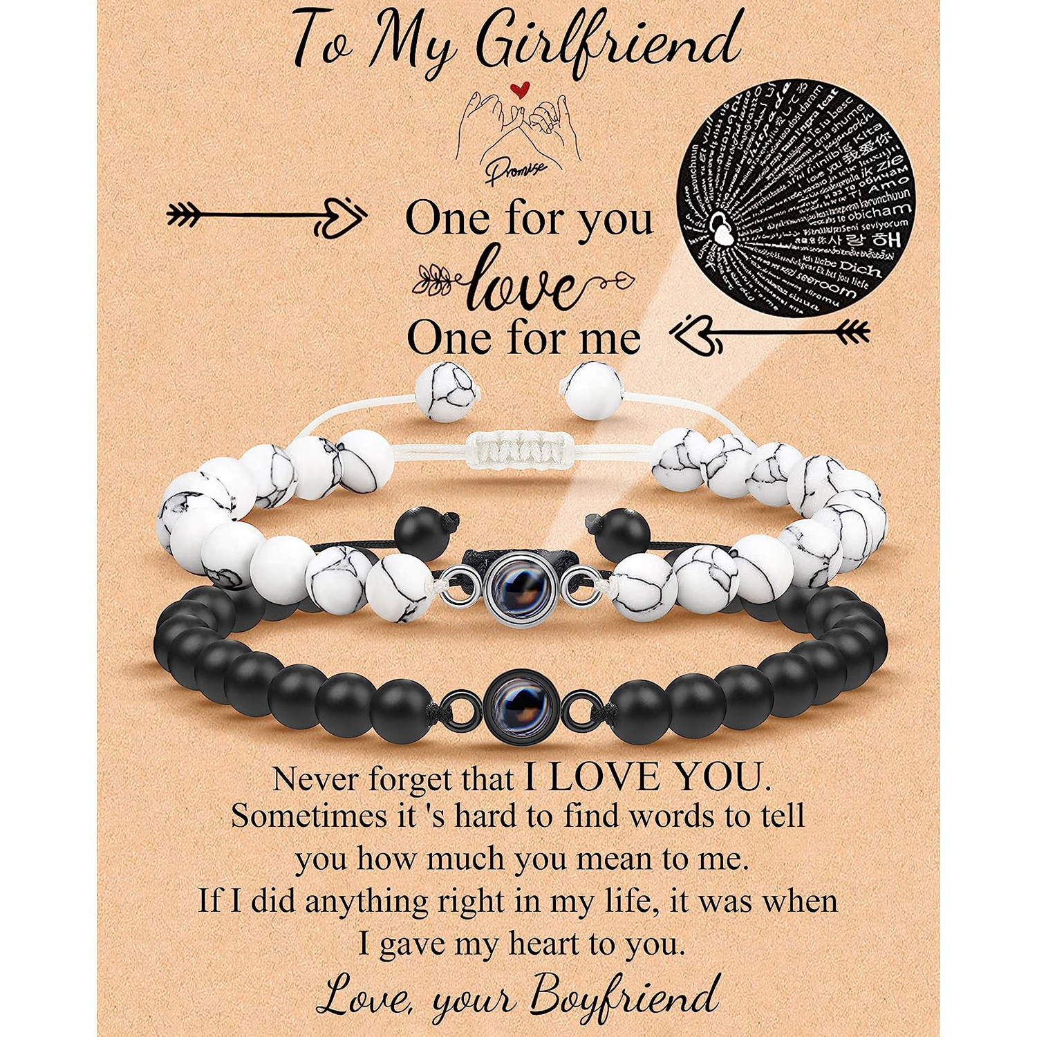 White Turquoise Grinding Stone Card Girlfriend gift