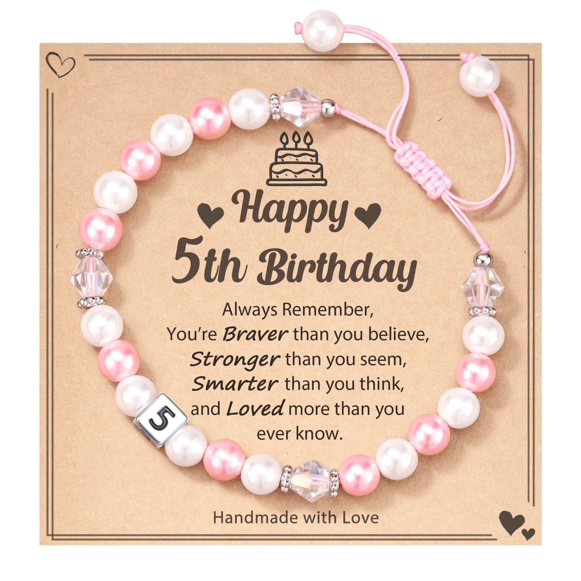Pearl Bracelet Happy5 Years Old Card