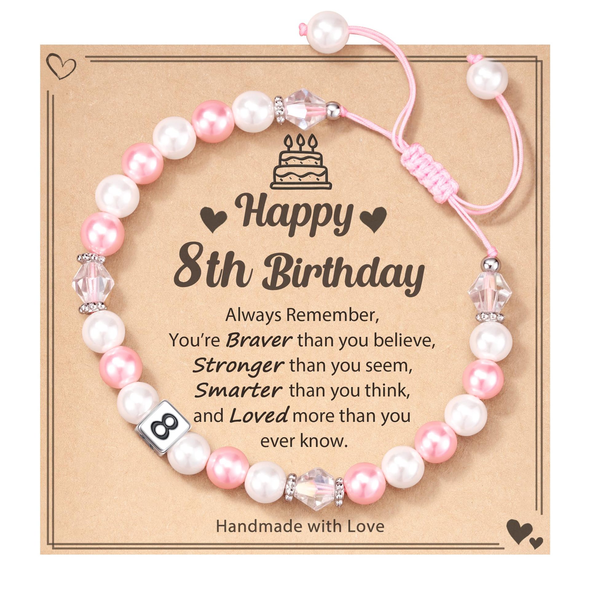 Pearl Bracelet Happy8 Years Old Card