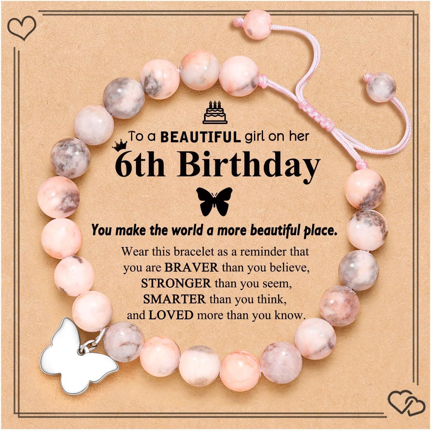 Pink Zebra Butterfly Card 1
