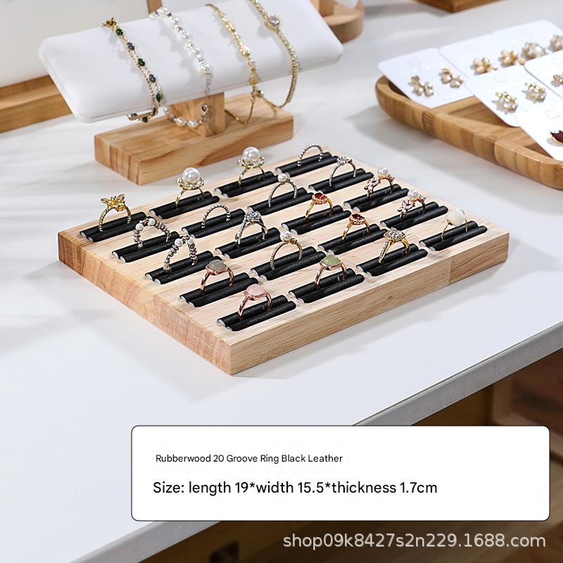 Black leather 20-bit ring holder