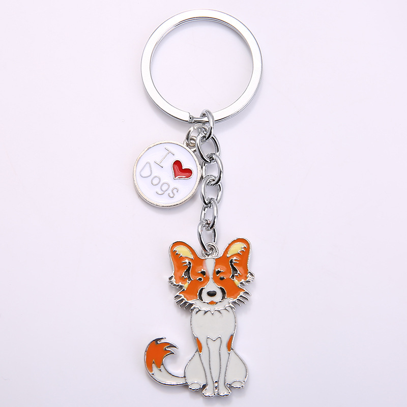 Silver Butterfly dog Peach heart