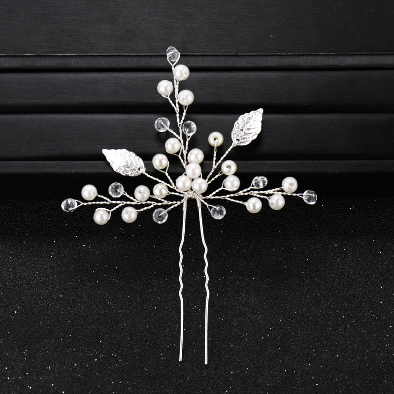 silver single hair pin [copper wire]]