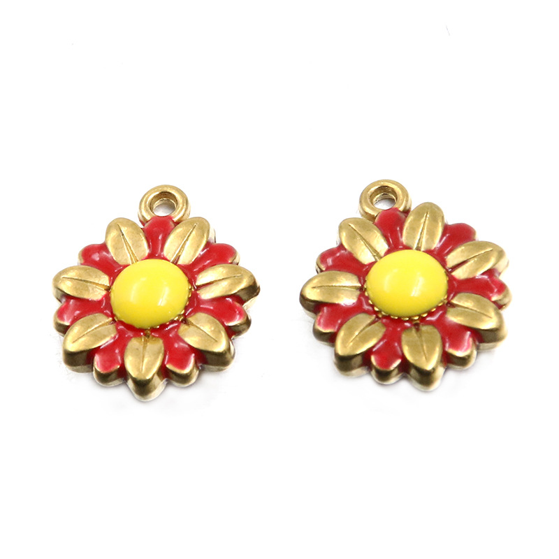 No. 3 Red  double-sided flower 15X18mm