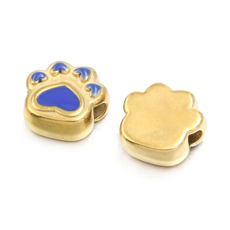 No. 4 Dark blue cat paw bead 7X15X14mm