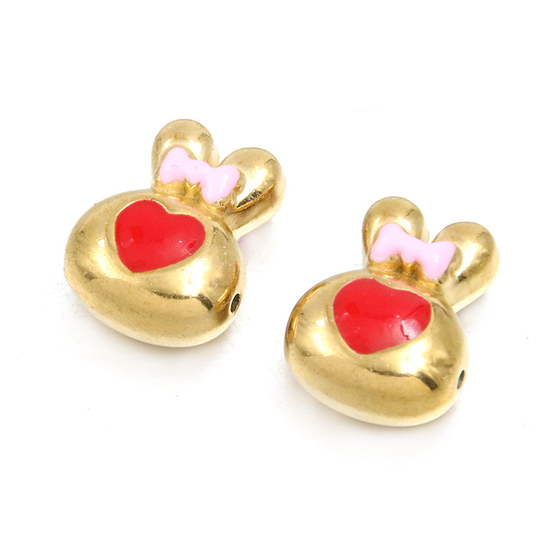 No. 7 Red rabbit-head bead 8X14X17mm