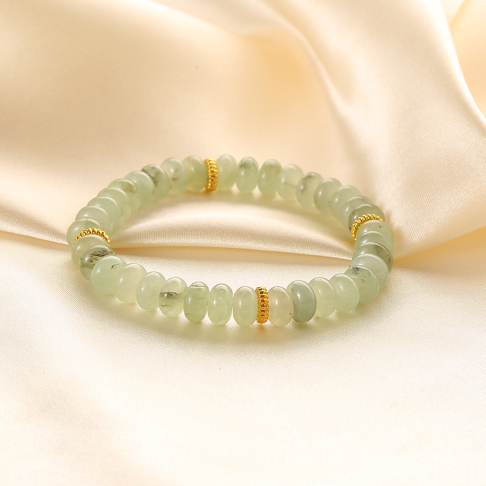 Imitation green hair crystal abacus bead bracelet