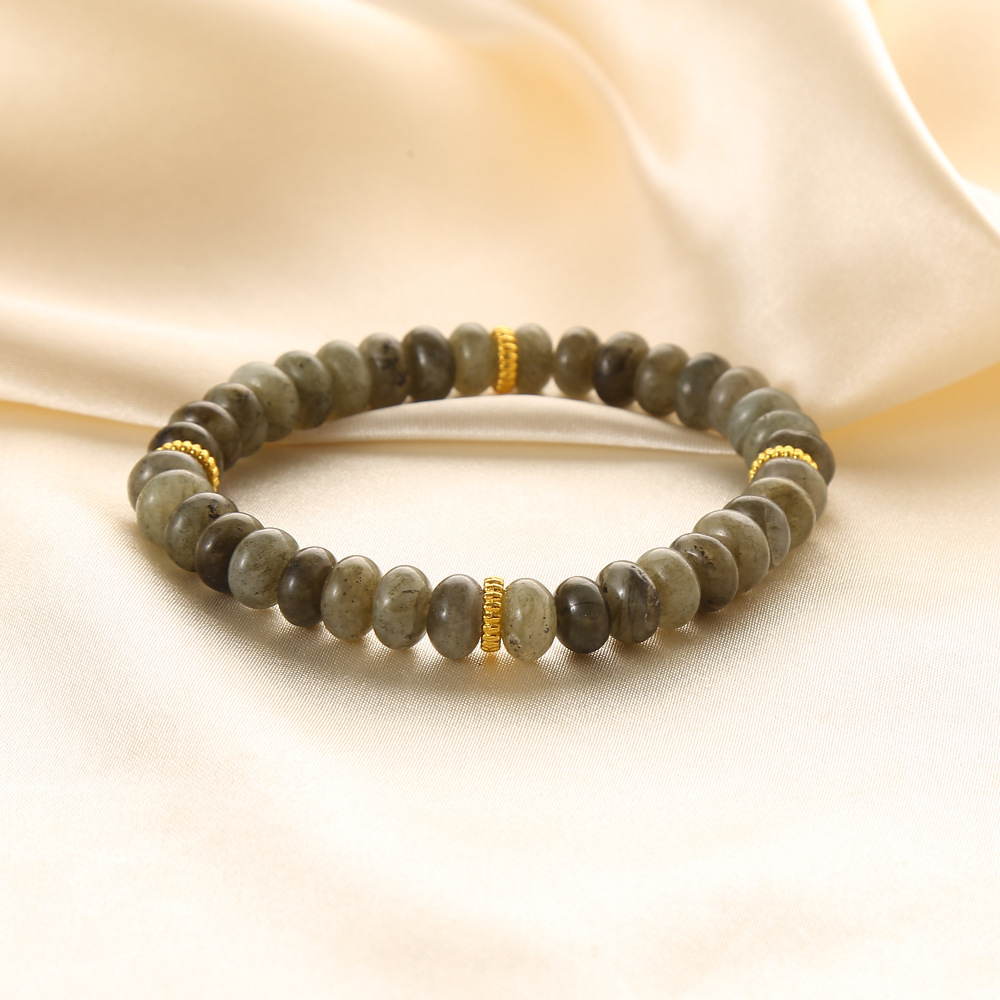 Gray glitter stone abacus bead bracelet