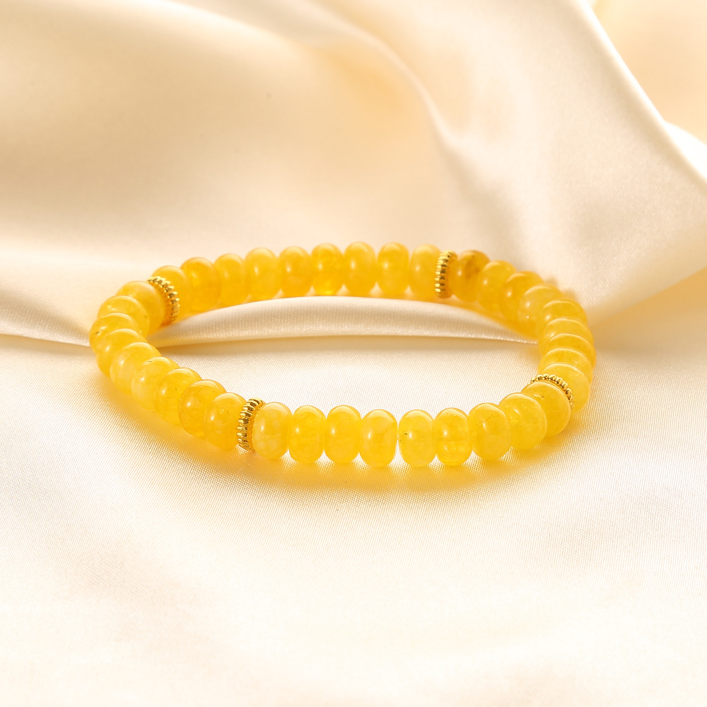 Colored jade abacus bead bracelet