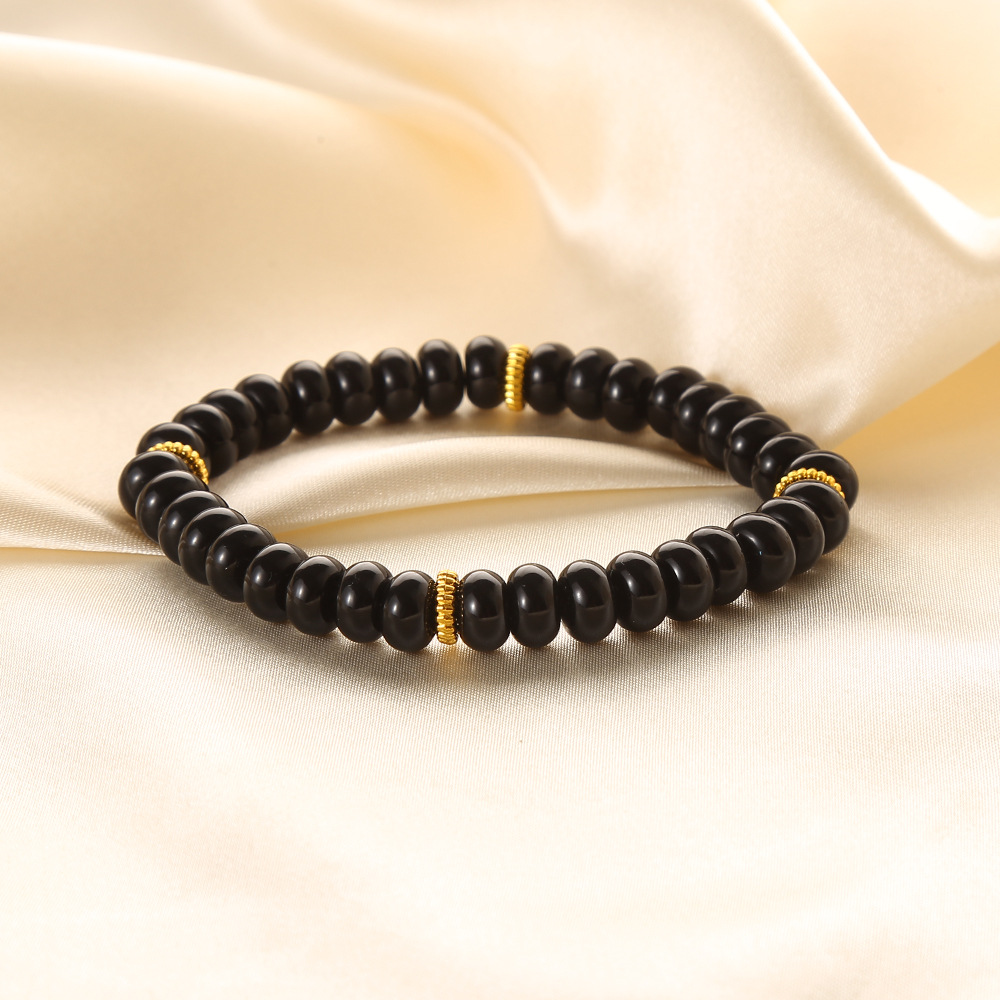 Black agate abacus beads