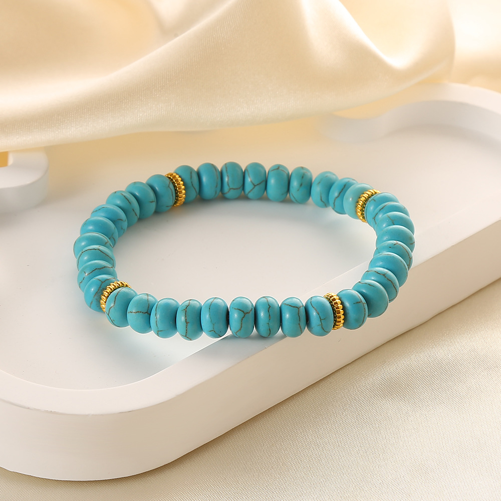 Blue pine abacus bead bracelet