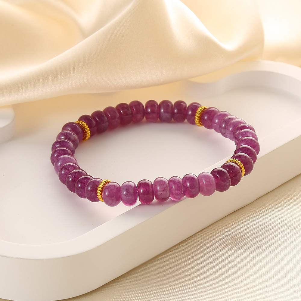 Colored purple jade abacus bead bracelet