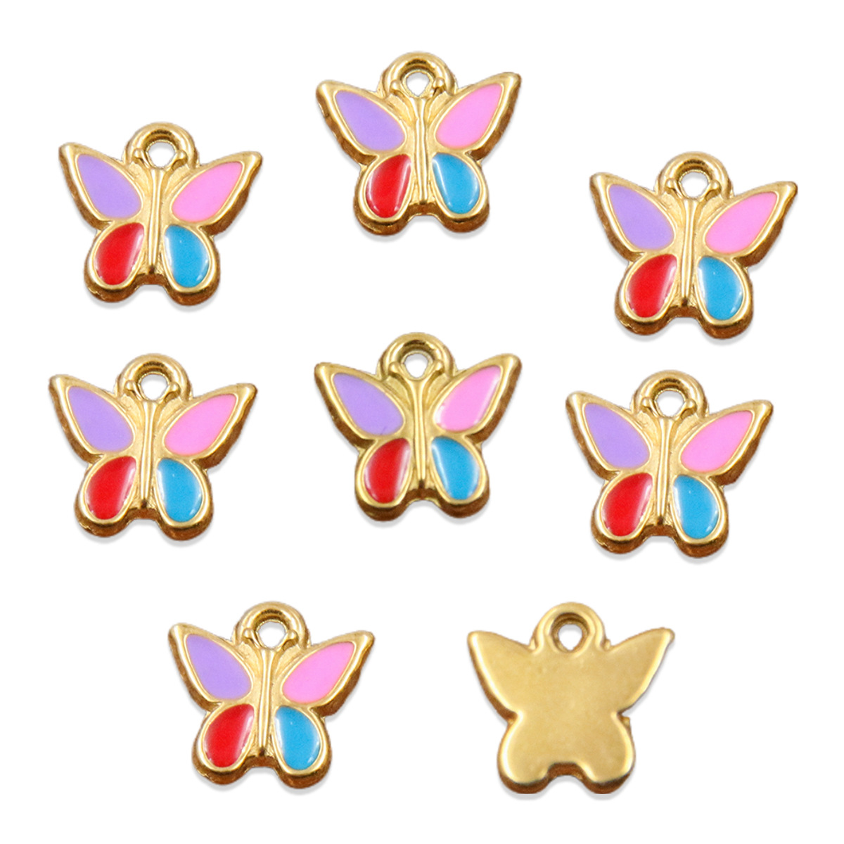 No. 1 Colorful butterfly 9x9mm
