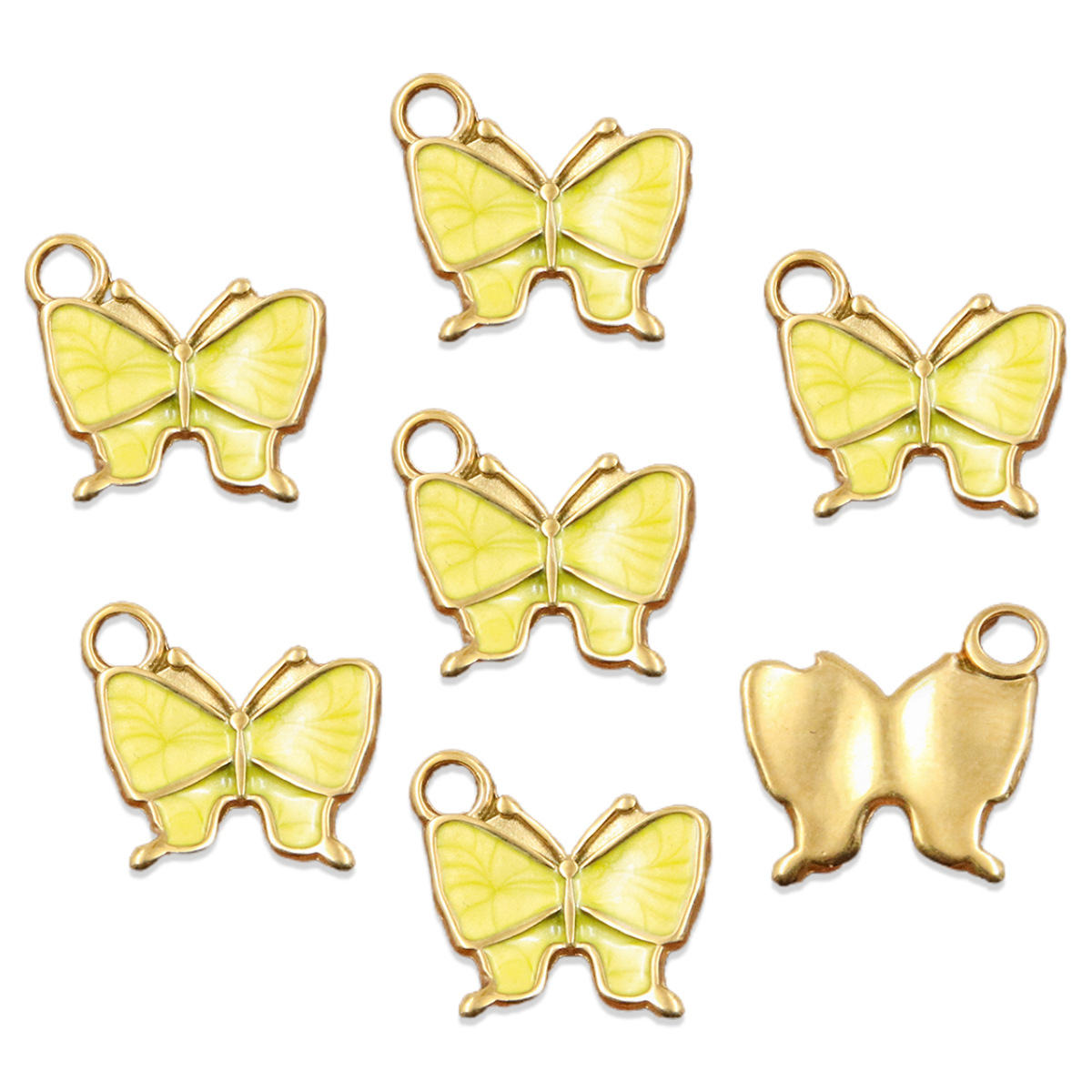 No. 2 yellow butterfly 13x13mm
