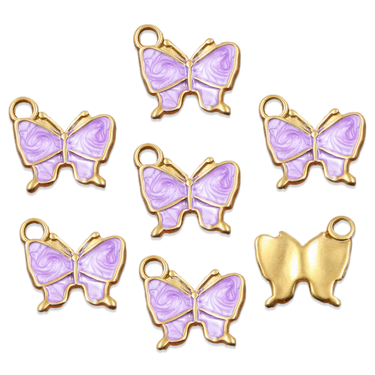 No. 2 purple butterfly 13x13mm