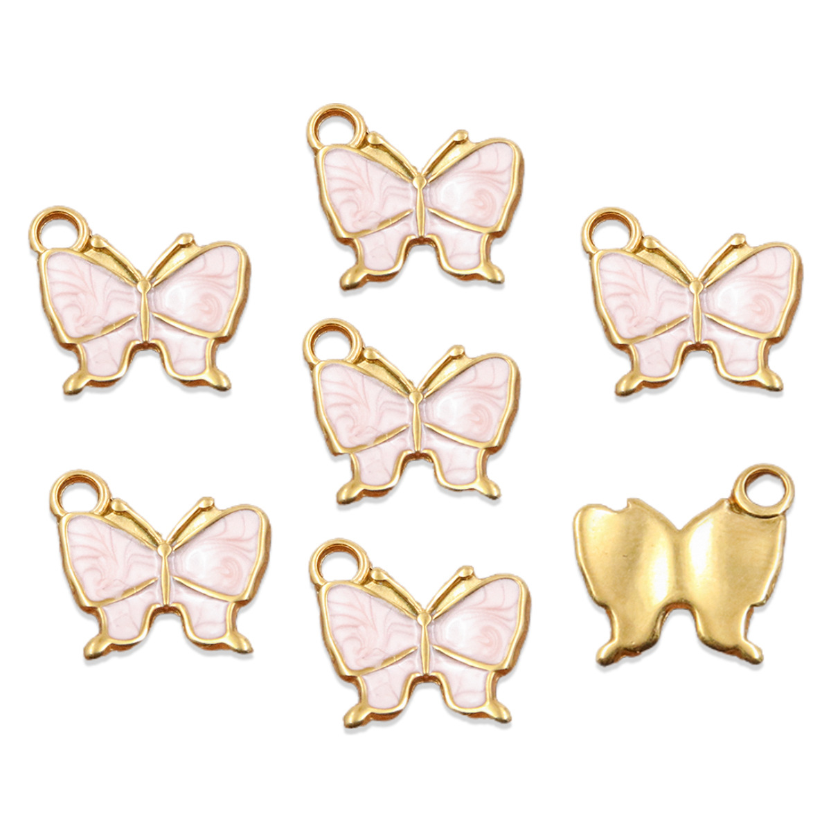 No. 2 light pink butterfly 13x13mm