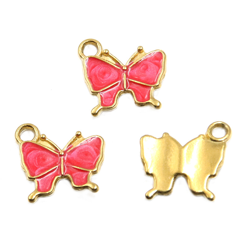 No. 2 red butterfly 13x13mm