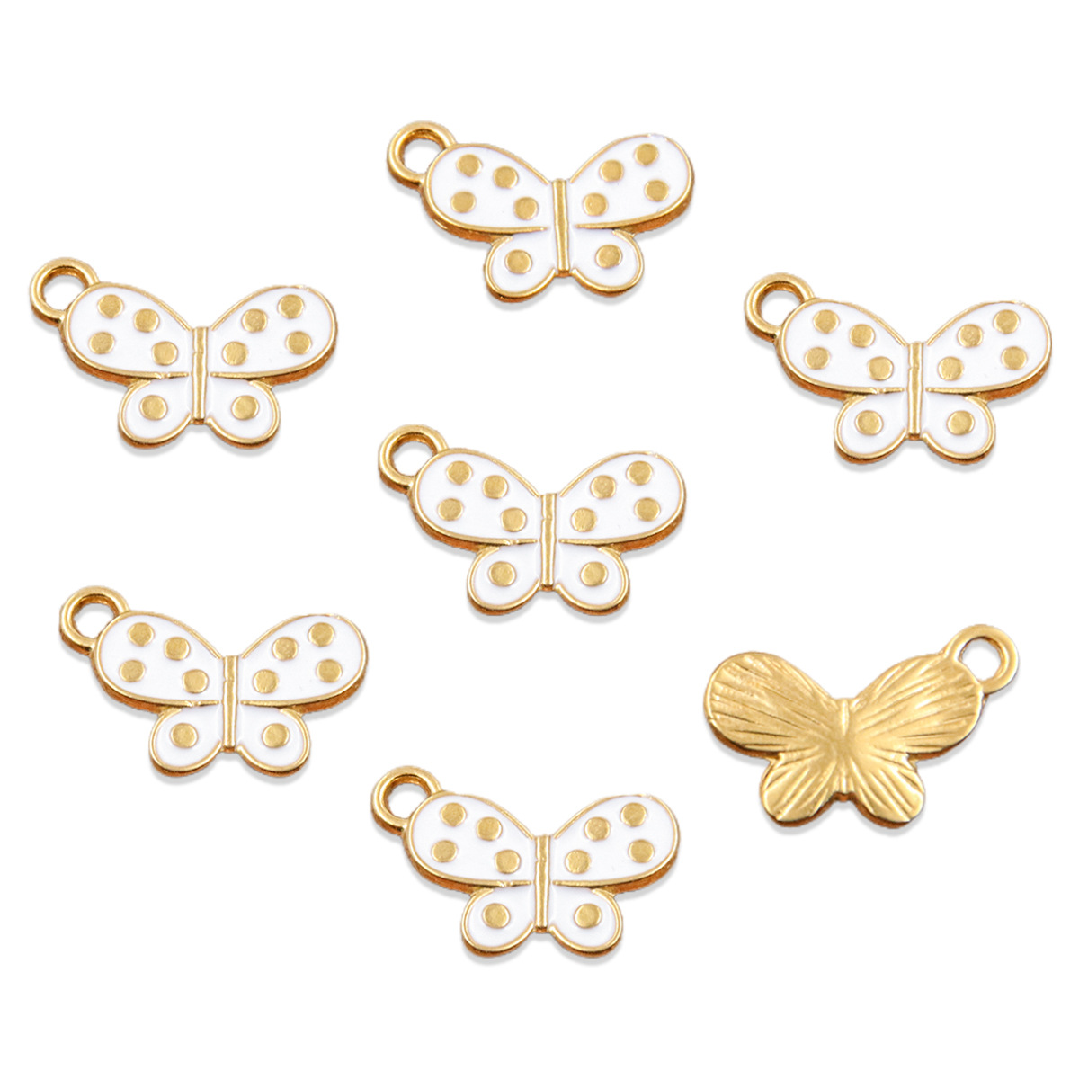 No. 5 white butterfly 13x19mm