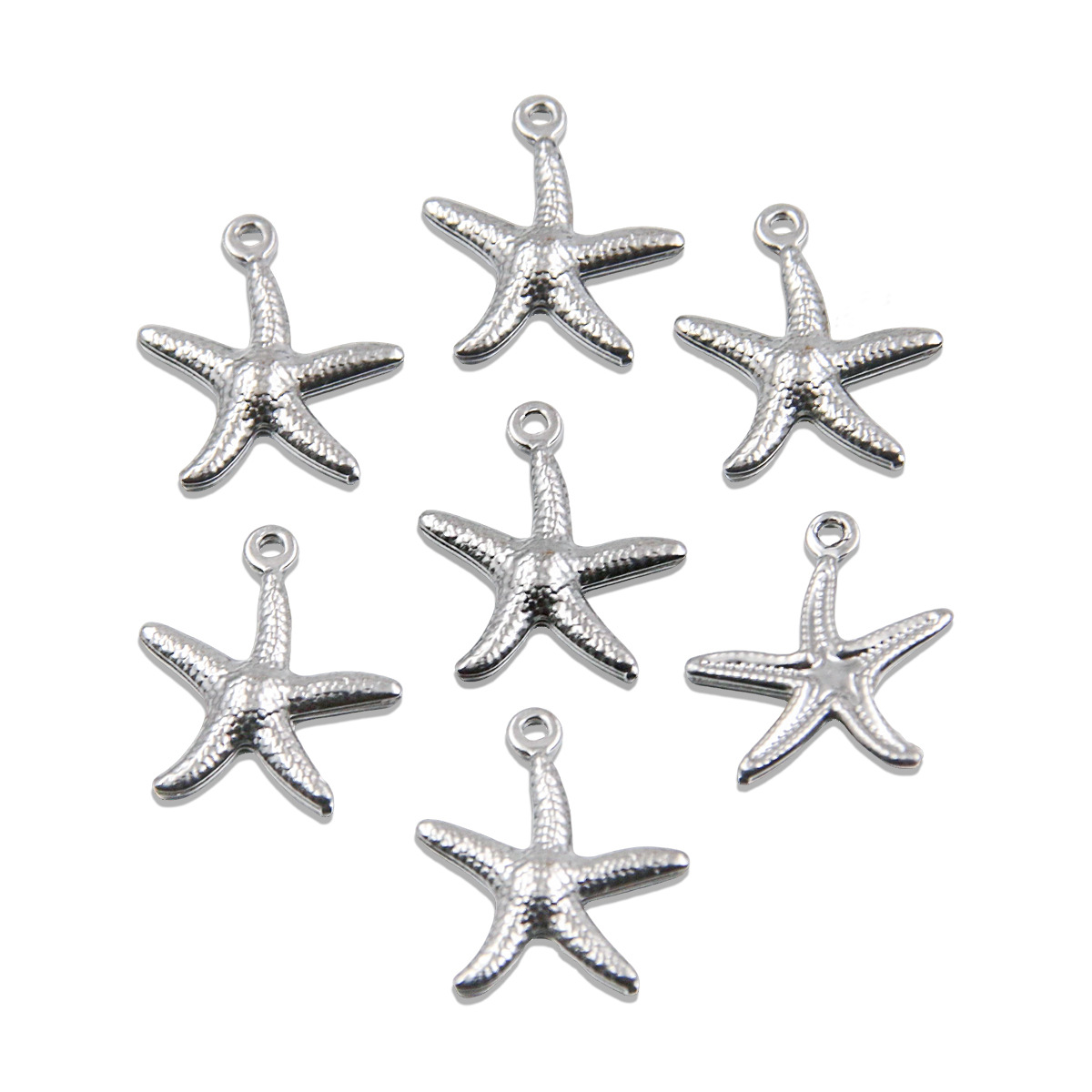 Steel color starfish 15x17mm
