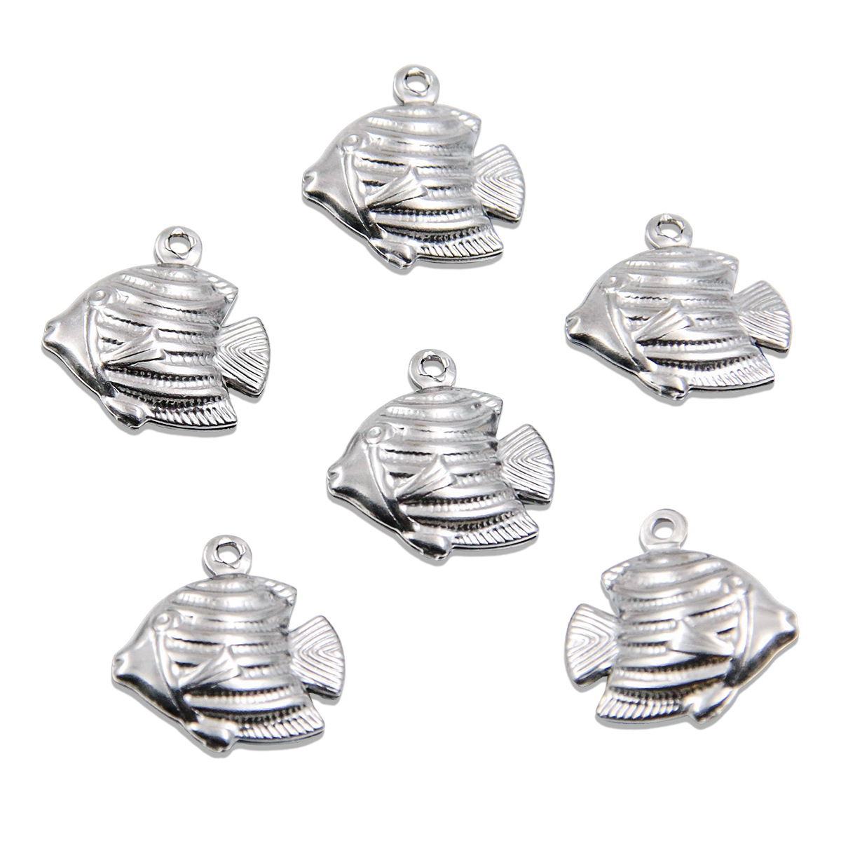 Steel color small fish 17x17mm